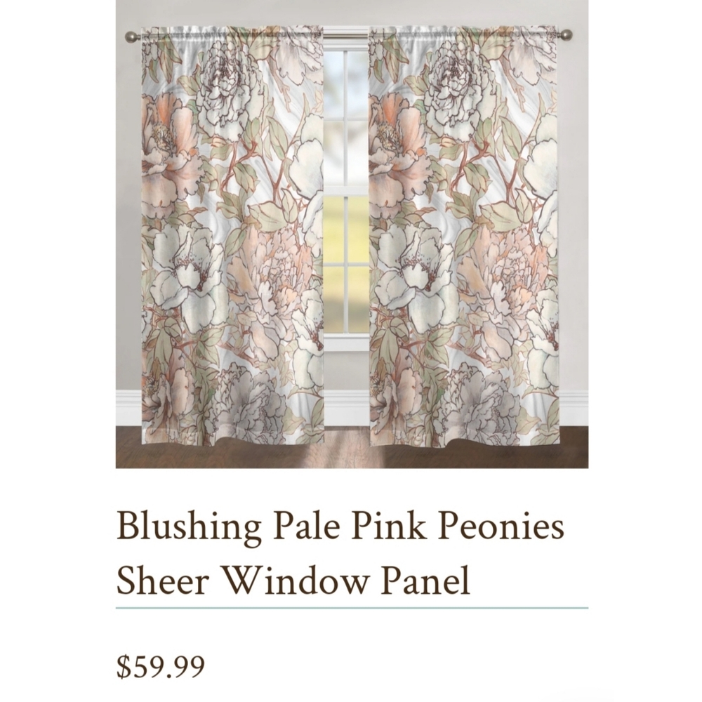 Peony sheer window panels